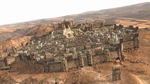 3D Middle Eastern Desert City landscape Scene model