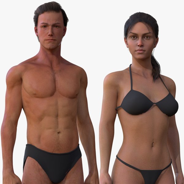 male female body 3D model