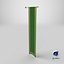 3D Green Banner model