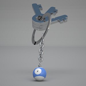 J Snooker Ball with Keychain 3D model