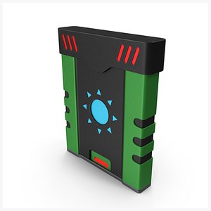 SciFi Access Key Cartridge Green V4 PBR 3D model