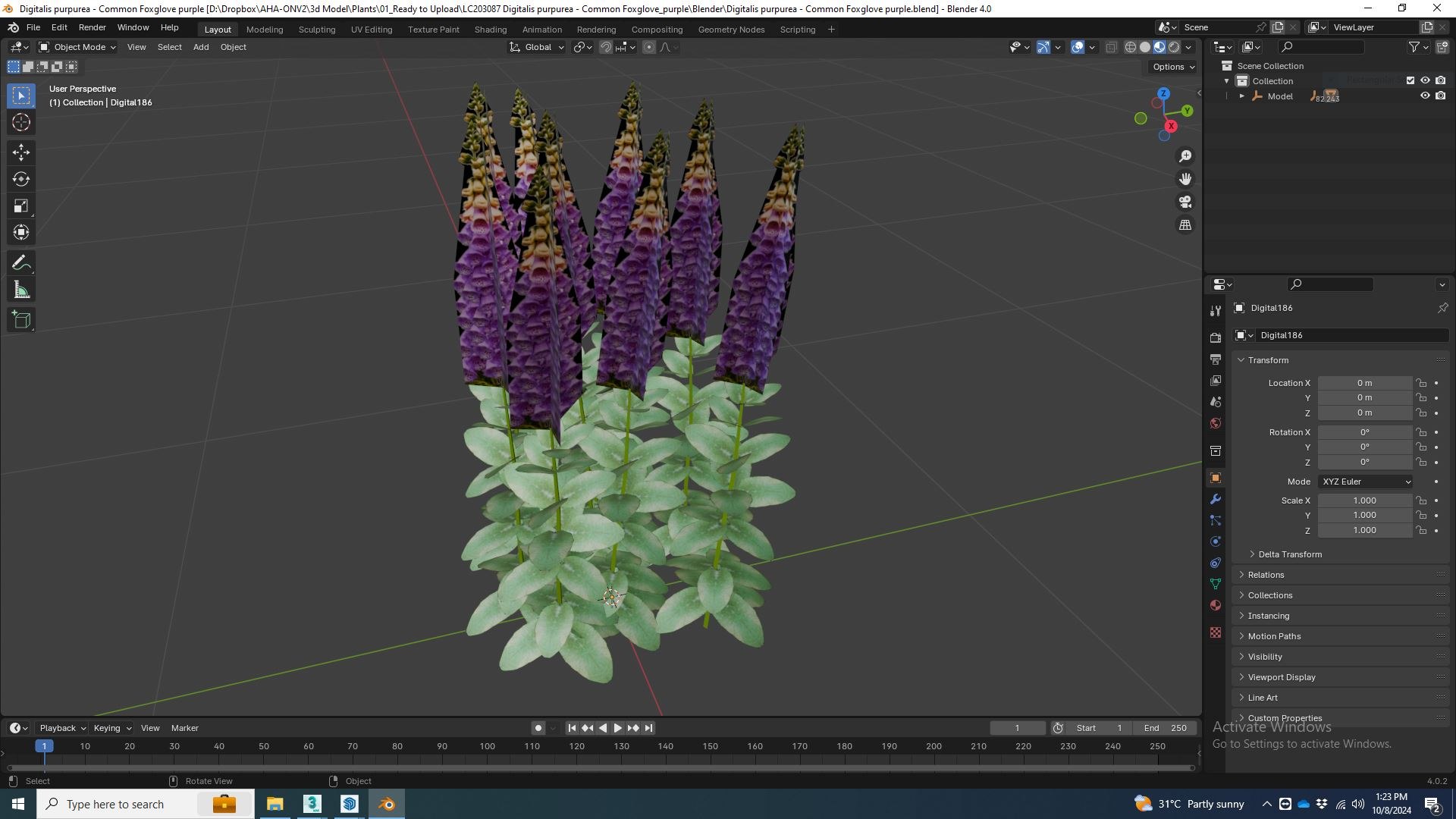 3D model Digitalis purpurea - Common Foxglove purple https://p.turbosquid.com/ts-thumb/Jp/FAiKyO/E4/digitalispurpureacommonfoxglovepurpleblenderview/jpg/1729405921/1920x1080/fit_q87/1f5b9bb96415a22060e146e1c538a9354405f3be/digitalispurpureacommonfoxglovepurpleblenderview.jpg