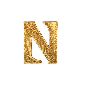 3D Alphabet Letter N Pendant model