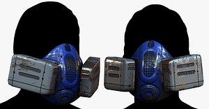 3D Gas mask respirator scifi futuristic 3D model