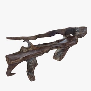 Natural Wood Bench 3D model
