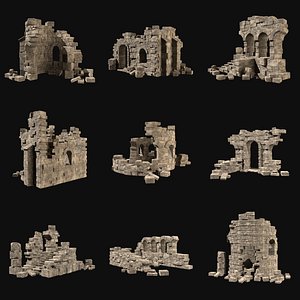 MEDIEVAL ANCIENT CASTLE RUIN RUINS WALLS TOWER WALL COLLECTION