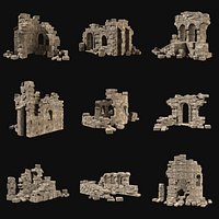 MEDIEVAL ANCIENT CASTLE RUIN RUINS WALLS TOWER WALL COLLECTION