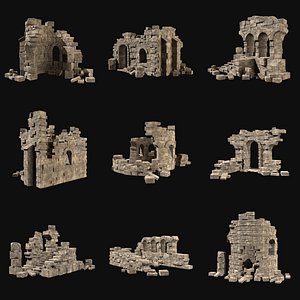 MEDIEVAL ANCIENT CASTLE RUIN RUINS WALLS TOWER WALL COLLECTION