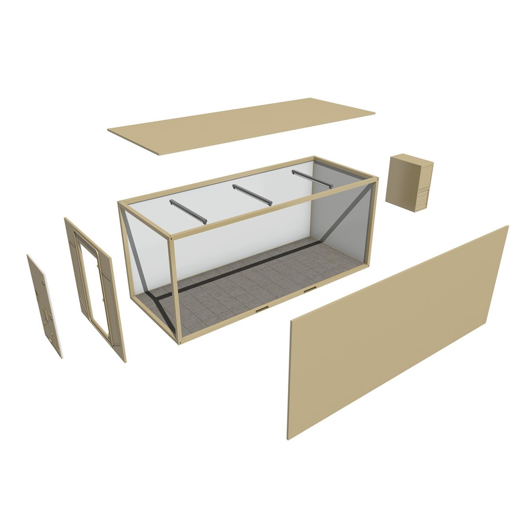 3d Model 20ft Office Container Version