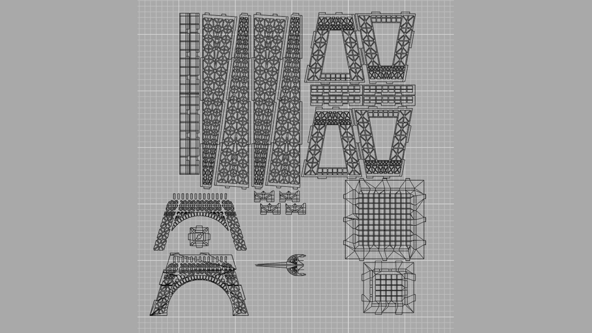 Eifle Tower CNC ready model https://p.turbosquid.com/ts-thumb/Jp/rIaKOz/yX/wire/jpg/1678571282/1920x1080/fit_q87/c2cdcc4ab6dd22de35287b7257ea3763057b76a4/wire.jpg