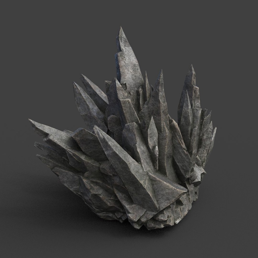3D 8 Low Poly PBR Spiky Black Rock - TurboSquid 2163145