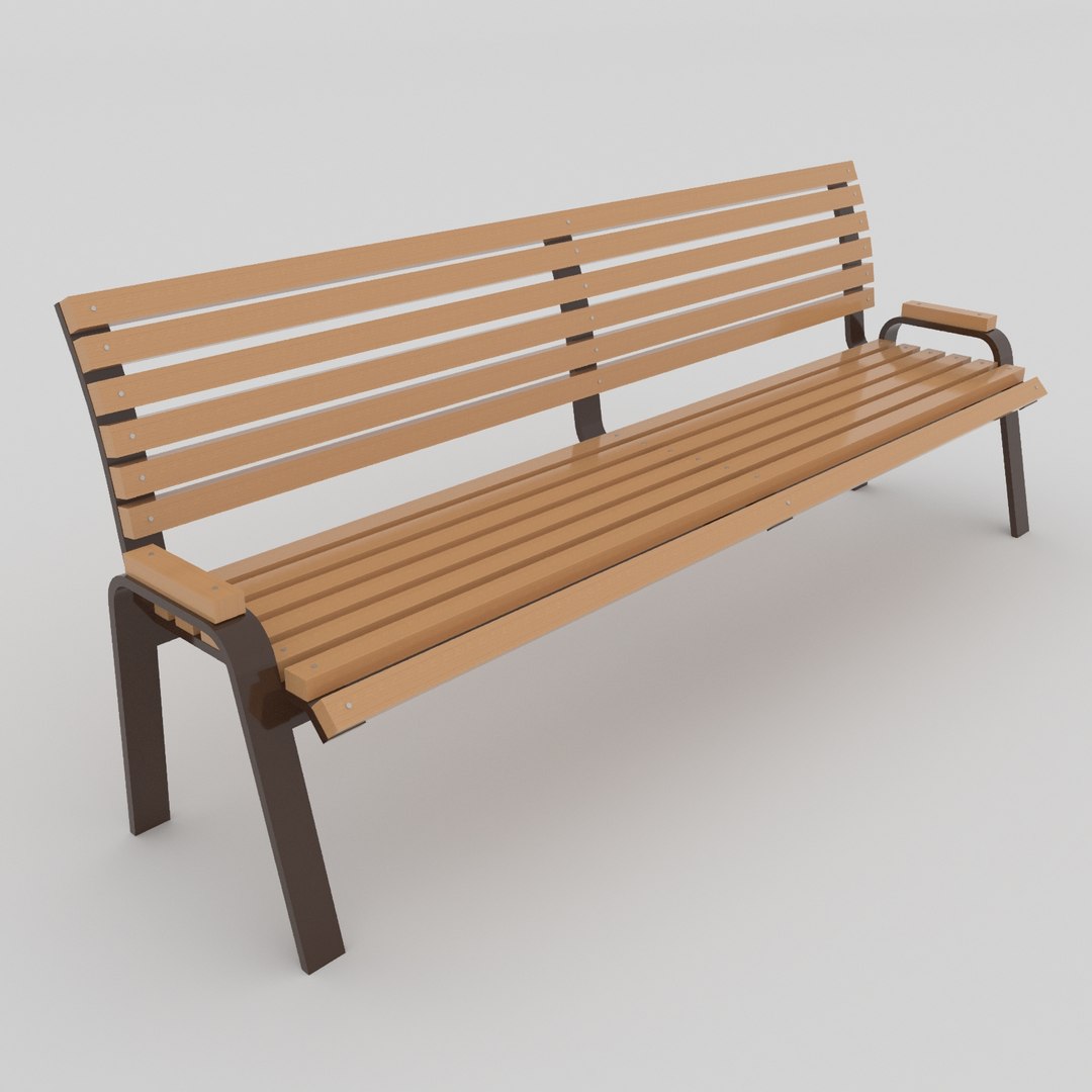 Modern Outdoor Bench Steel And Wood Low-poly 3D - TurboSquid 1717889