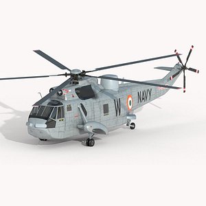 WS-61 SeaKing MK42B Indian Navy Animated 3D model