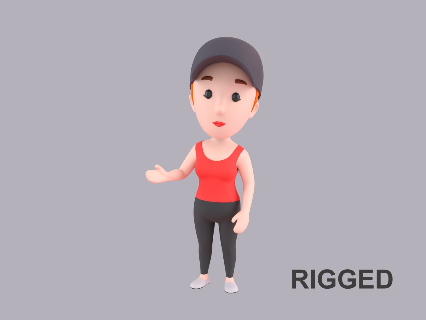 Cartoon Female Character Rigged 041 Model - TurboSquid 2374845