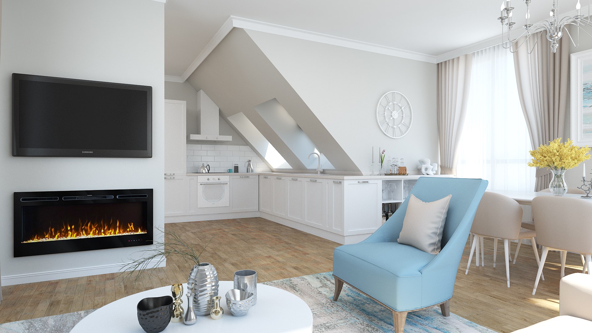 Picture of 3D Interior Apartment Sloped Ceilings - TurboSquid 1388332