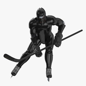 3D hummanoid hockey player wtih model