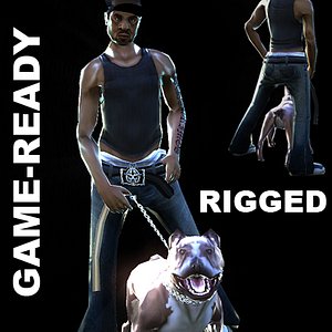 low-poly character dog 3d max