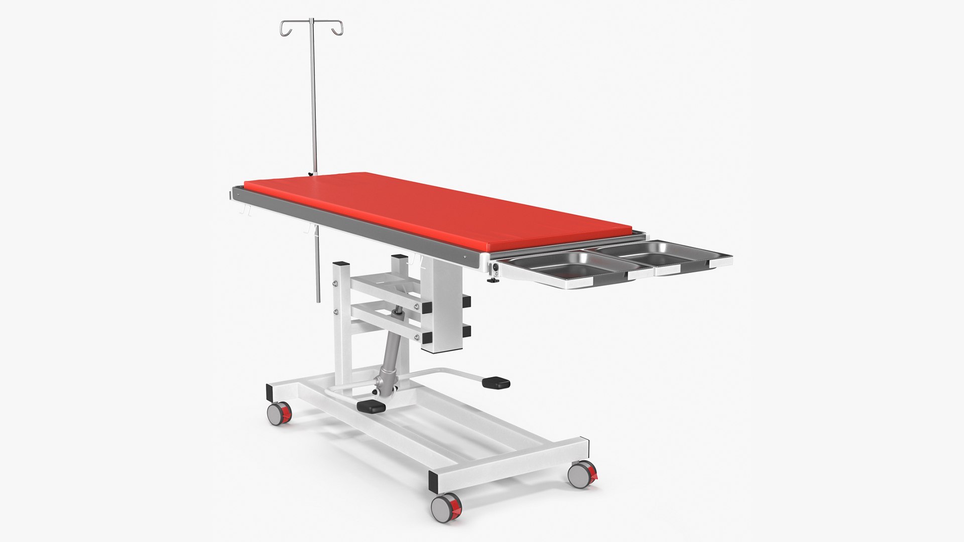 Veterinary Table Red 3D model preview