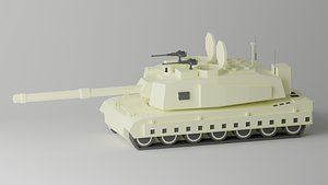3D simple cartoon heavy tank model