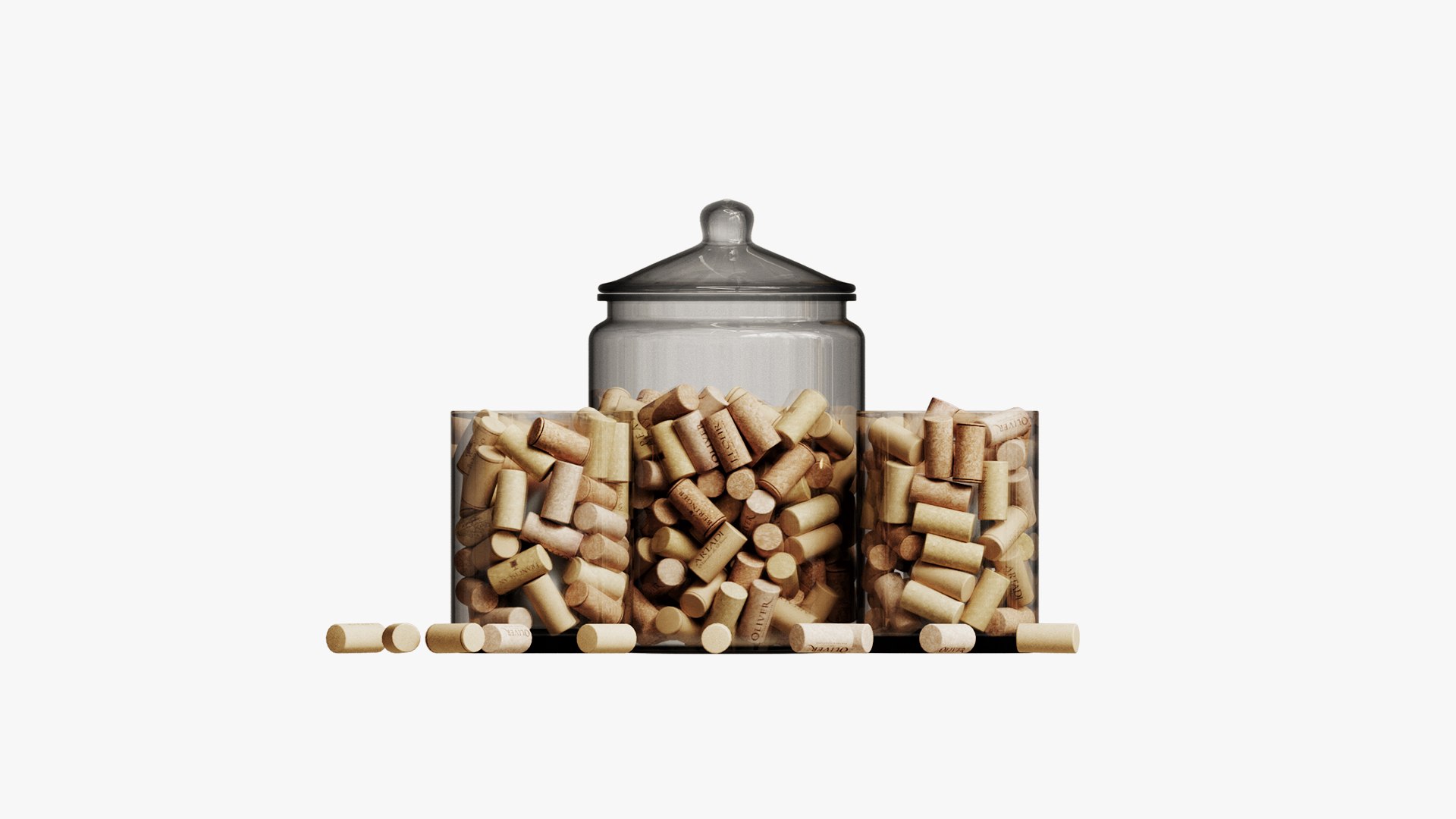 3D model decorative set wine corks - TurboSquid 1945651