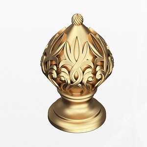 3D Carved Finial Knob 01