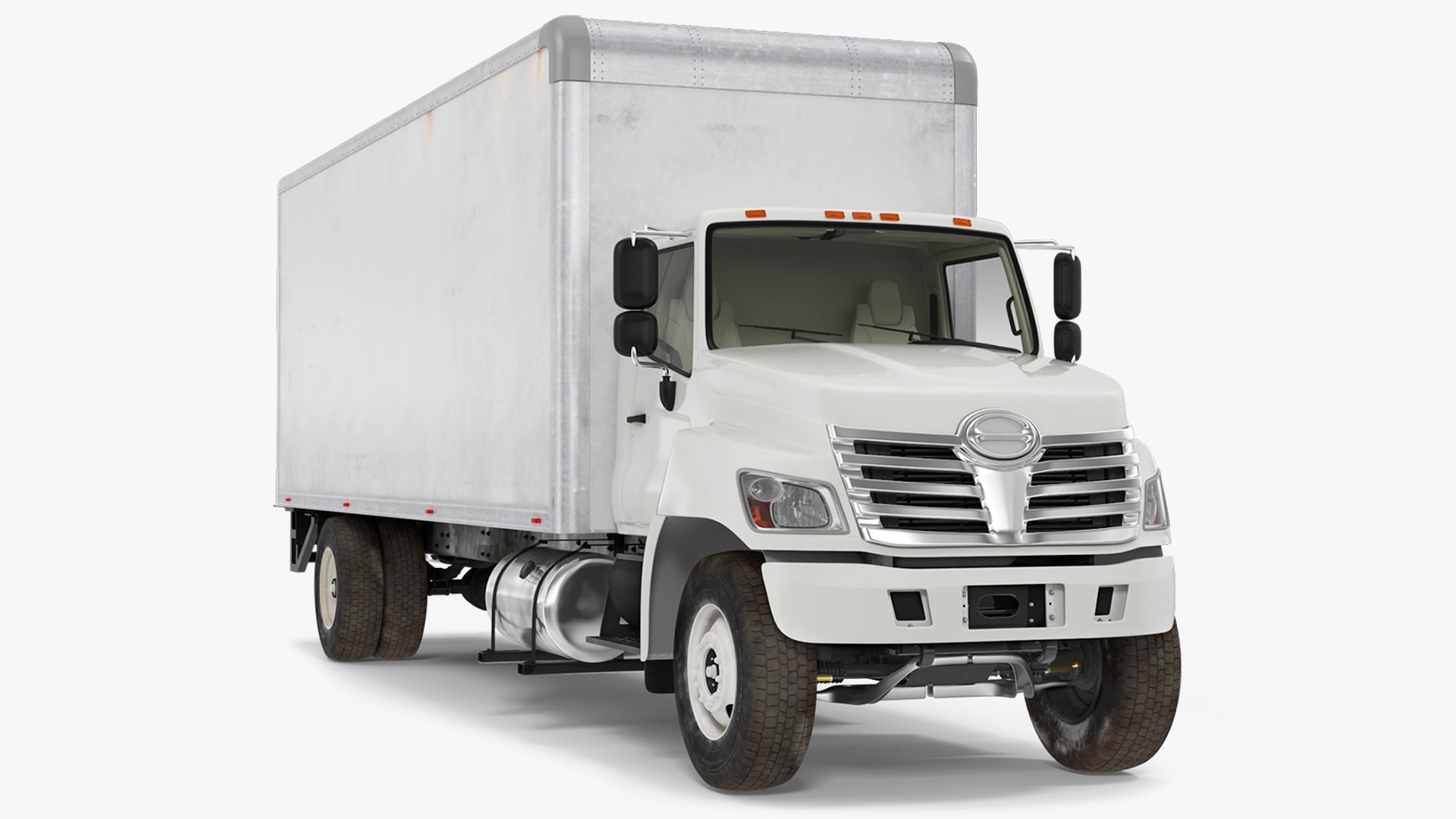 Large Cargo Box Truck Simple Interior 3D model preview