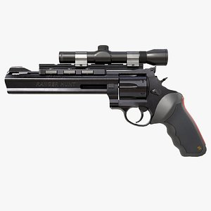 Revolver 04 Black Model Taurus Raging All PBR Unity UE Textures 3D