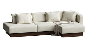 Brady Fabric Sofa Sectional Right 3D
