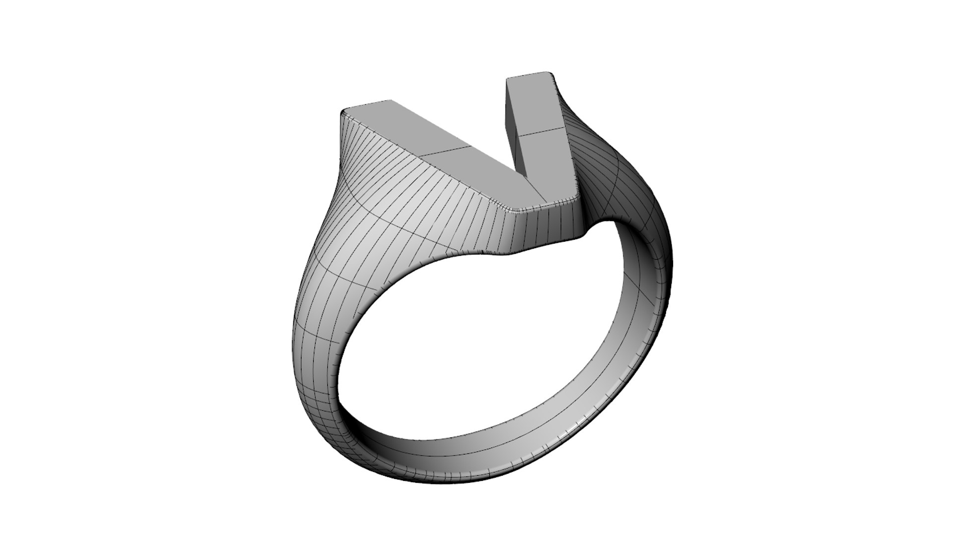 Alphabet Signet Ring V 3D Model - TurboSquid 2088792