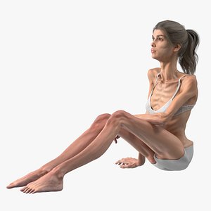 Woman Anorexic Rigged for Cinema 4D