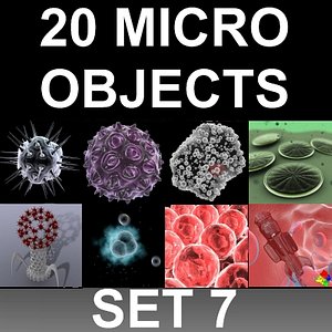 3d 20 micro objects set model