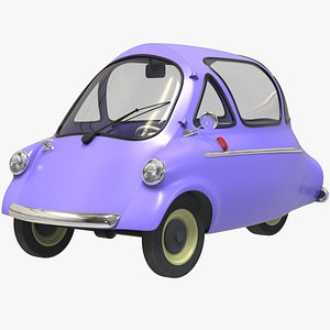 3D Heinkel Trojan Cartoon Car - 3 Wheels