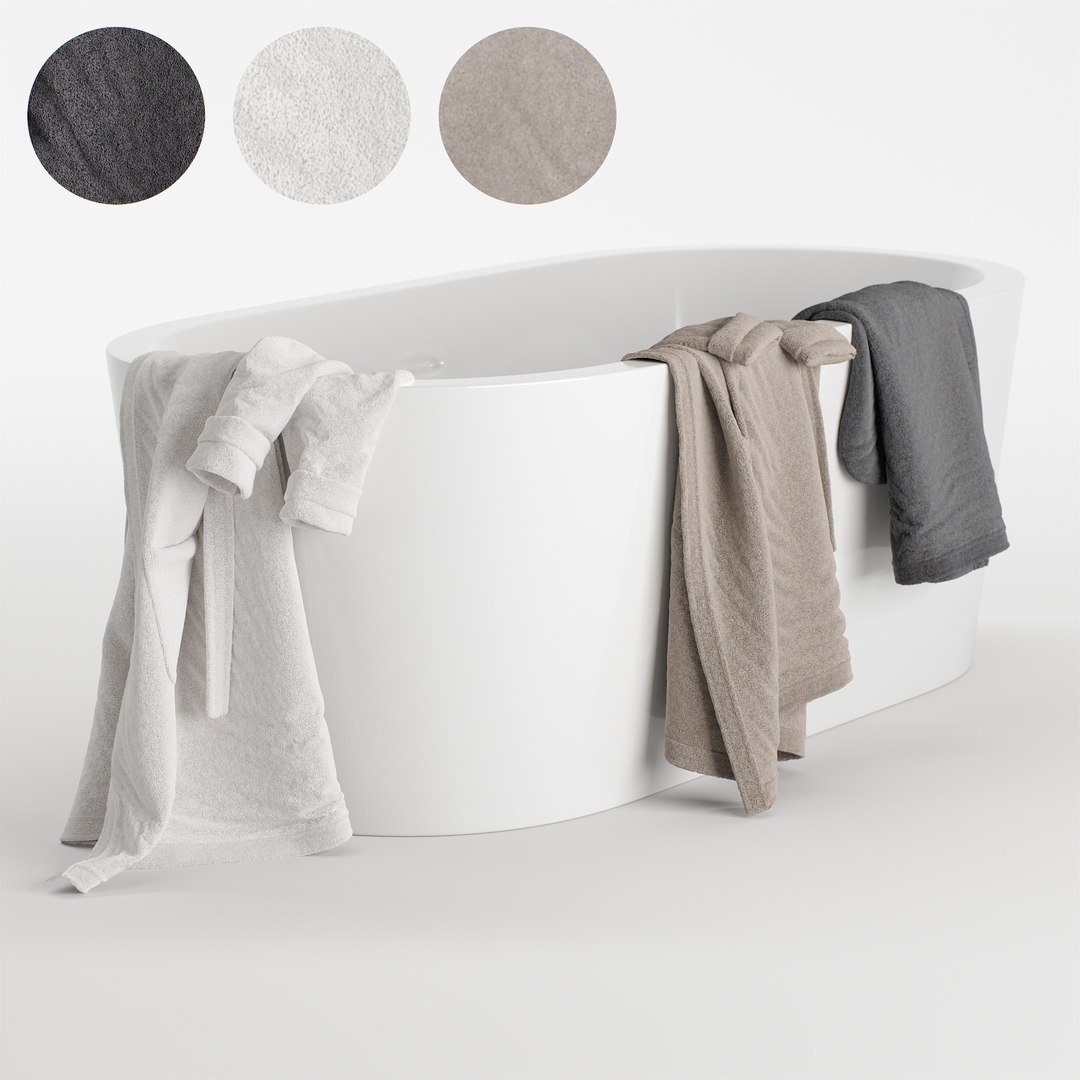 3D Bathrobe Hanging Set 02 TurboSquid 1978881