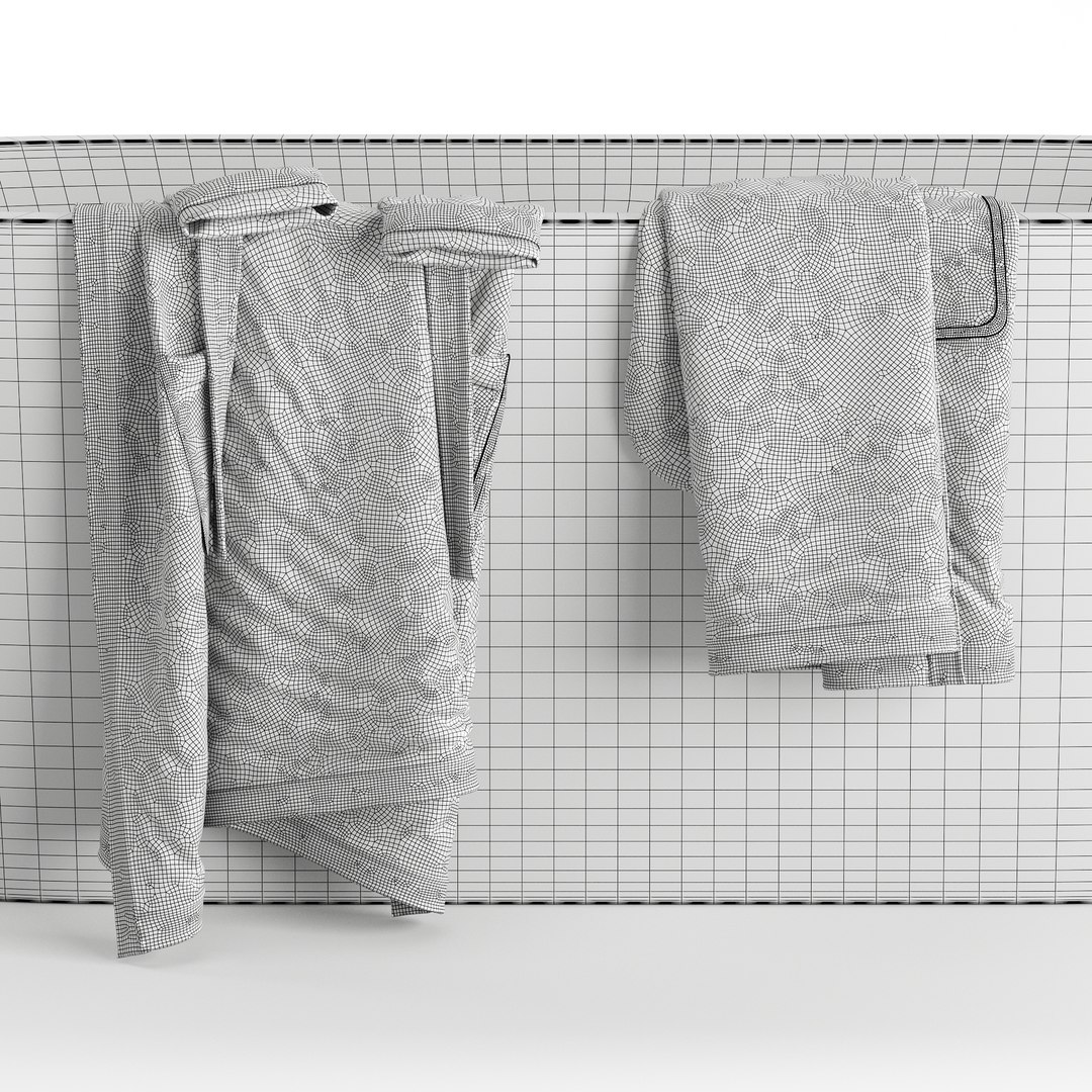 3D Bathrobe Hanging Set 02 TurboSquid 1978881