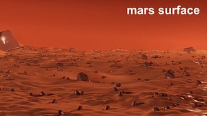 3D Mars Surface With Rocks model