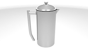 french press stainless steel 3D model