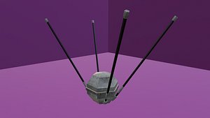 SOVIET SATELLITE - LOW POLY - PS1 RETRO STYLE 3D model