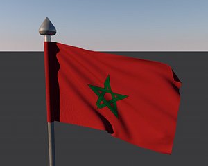 3d model of flag maroco