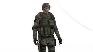 Modern US Infantry Soldier Tactical Gear 3D Model Low-poly 3D model 3D