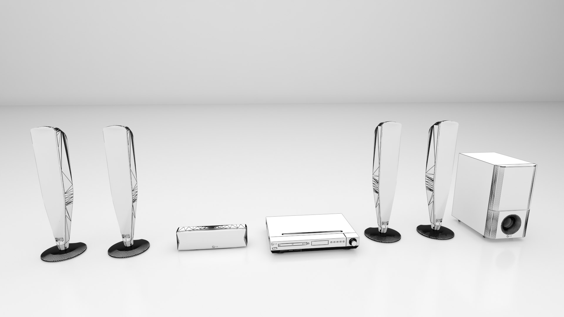 3D DVD Player LG with Speakers 1 model TurboSquid 2064769