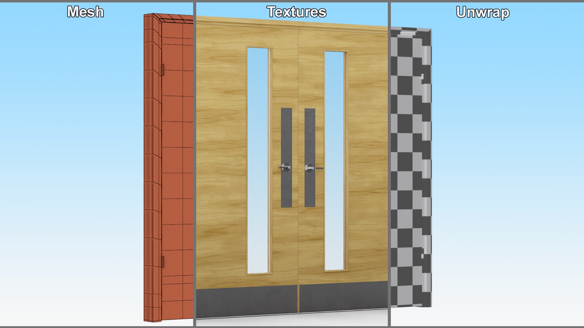 3D Wooden Fire Doors Model TurboSquid 2055009