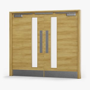 3D Wooden Fire Doors model