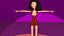 free low poly woman in dress 46