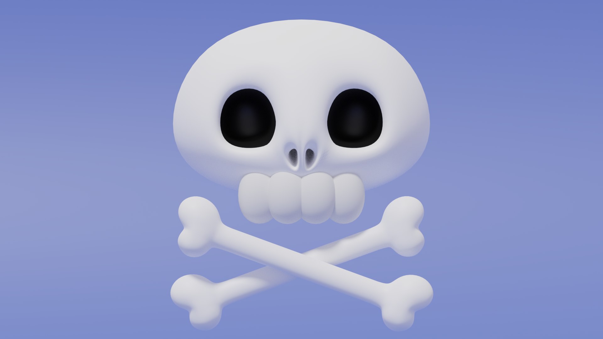 scary cartoon skull and crossbones