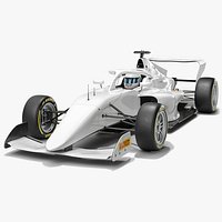 F1 Academy 2024 Tatuus F4-T-421 Race Car White Mockup