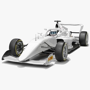 F1 Academy 2024 Tatuus F4-T-421 Race Car White Mockup