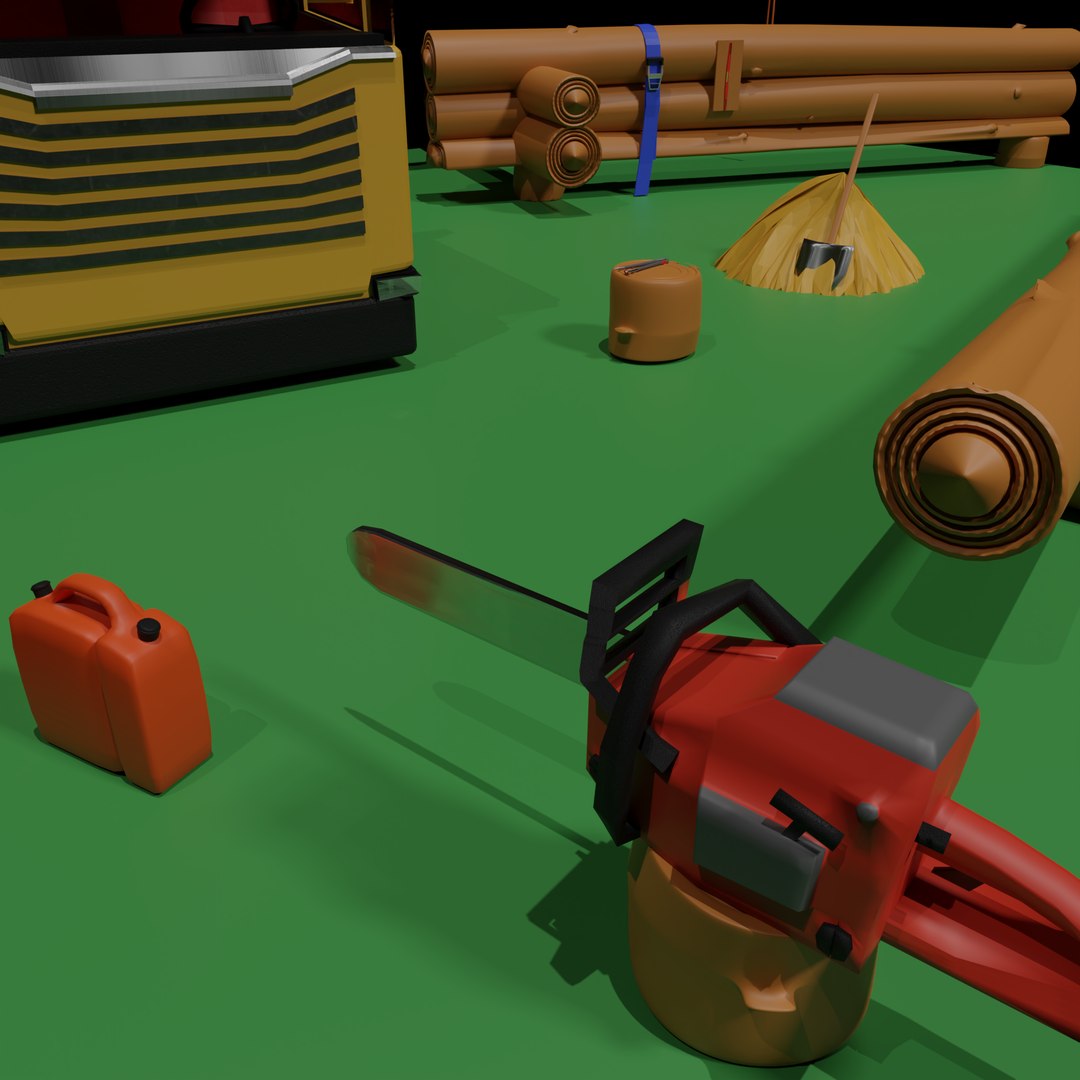 Building Log Home Scene 3D Model TurboSquid 2106190