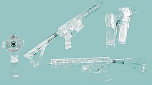 3D M416 Diamond Texture Gun 3D Model High Detail Game Ready model