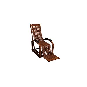 3D Wooden recliner chair 3D model model