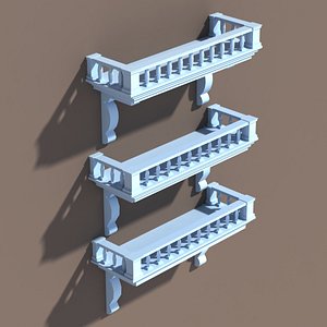 balcony modelled 3d max